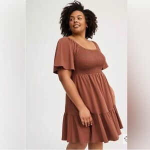 Torrid Brown Skater Mini Dress